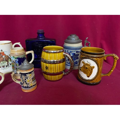 581 - Selection of Tankards, Jugs and a Teapot.