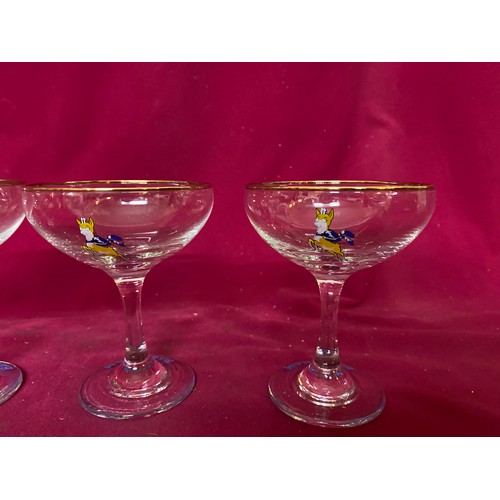 593 - 4 Babycham saucer glasses, 1960's