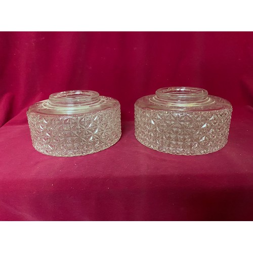 596 - Pair of 1960's style Glass ceiling lightshades