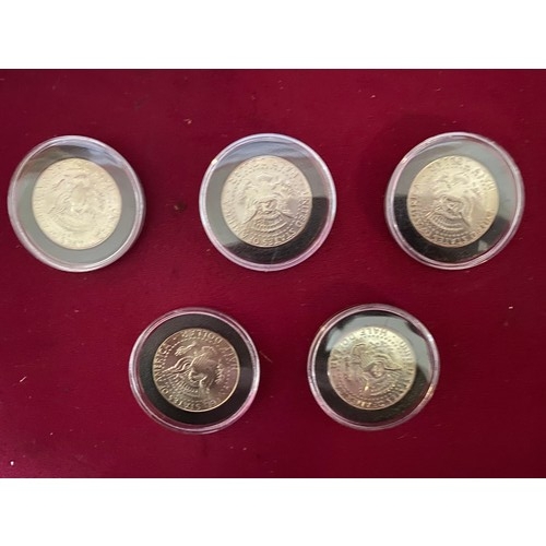 398 - Collection of 5 collectable Elvis coins