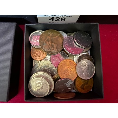 426 - Tin of vintage coins