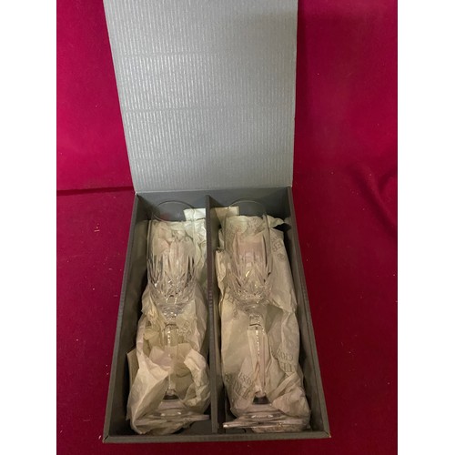 632 - Waterford Crystal Pair of Nocturne collection Champagne flutes, boxed.