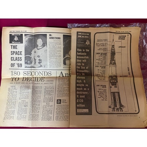 639 - Original Apollo 11 'Moon Mail' Newspaper Daily Mail July 11th 1969.