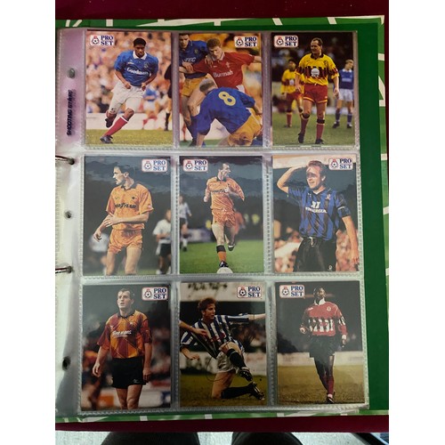457 - Album of approximately 280 football trade cards from Proset, Topps and Shooting Stars.
