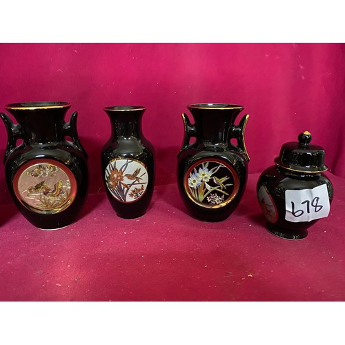 678 - Selection of Chokin Art Pottery vases and Urns.