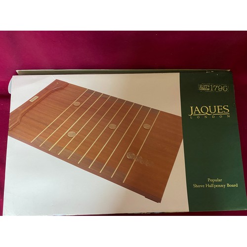 679 - Jacques of London Shove Halfpenny board in original box.