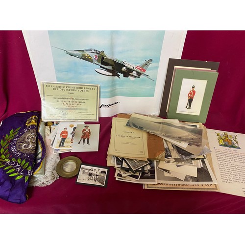 468 - Collection of Militaria including Silks, postcards and ephemera.