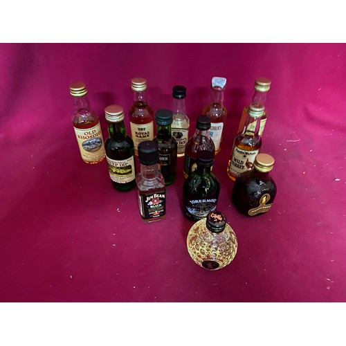 691 - Collection of 13 miniature whisky bottles, all unopened