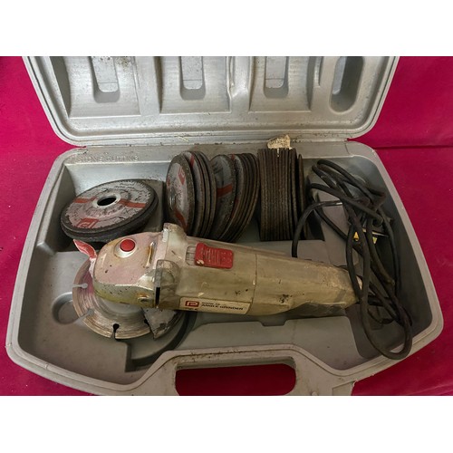 713 - Performance Power angle grinder with spare blades model NLH115AGK fully working