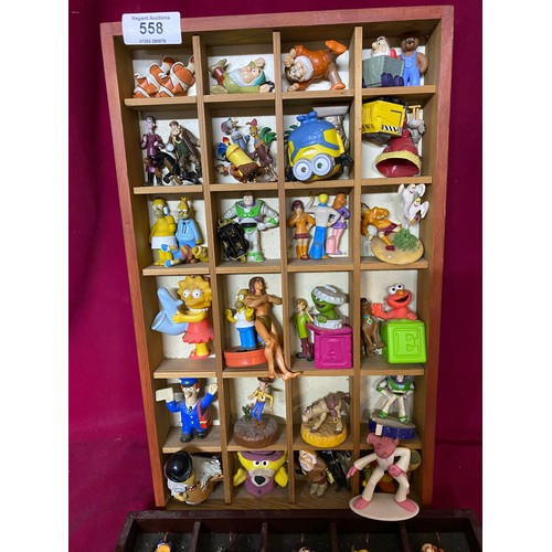 558 - 2 trays of collectable cartoon toys.