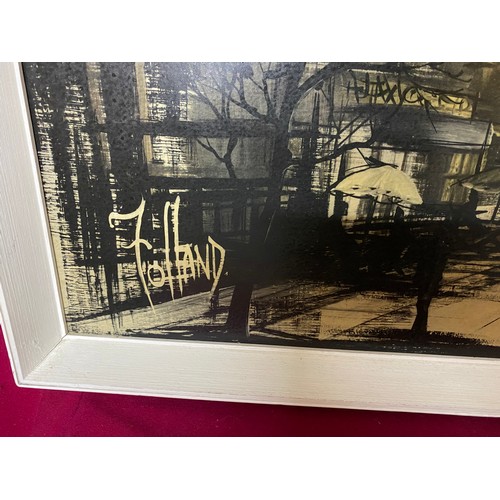 134 - Mid century framed print 'Boulevard' by Ron Folland 97x57cms