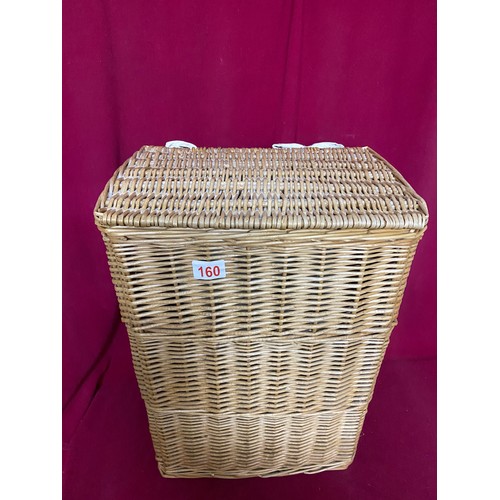 160 - Wicker linen basket 53x48cms