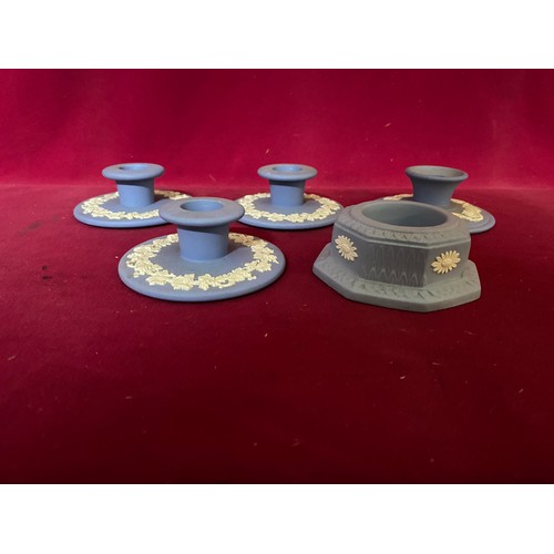 167 - 5 Wedgewood candlestick holders