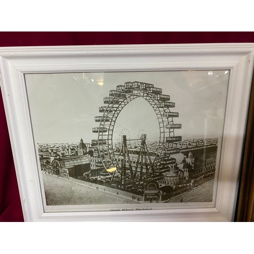 184 - 3 historical Francis Frith glass framed prints featuring scenes of Blackpool circa 1896-1906. Also, ... 