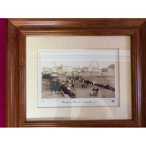 184 - 3 historical Francis Frith glass framed prints featuring scenes of Blackpool circa 1896-1906. Also, ... 