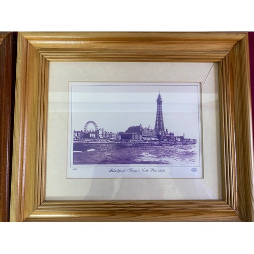 184 - 3 historical Francis Frith glass framed prints featuring scenes of Blackpool circa 1896-1906. Also, ... 