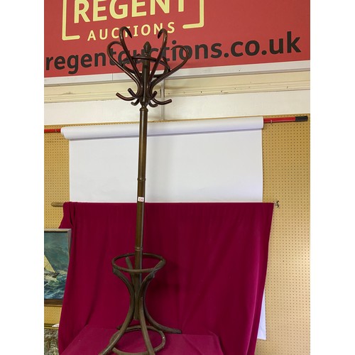 220 - Antique Bentwood coat, hat and umbrella stand measuring 185 cms tall