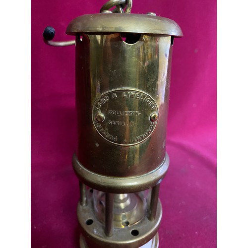 20 - Vintage brass miners lamp