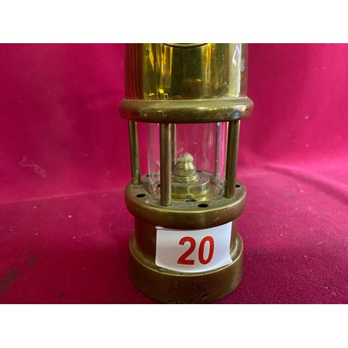 20 - Vintage brass miners lamp