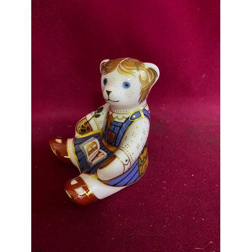 254 - Royal Crown Derby gold stopper Schoolgirl Teddy