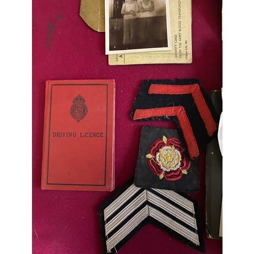 12 - Collection of Militaria including flags, photo's and postcards.