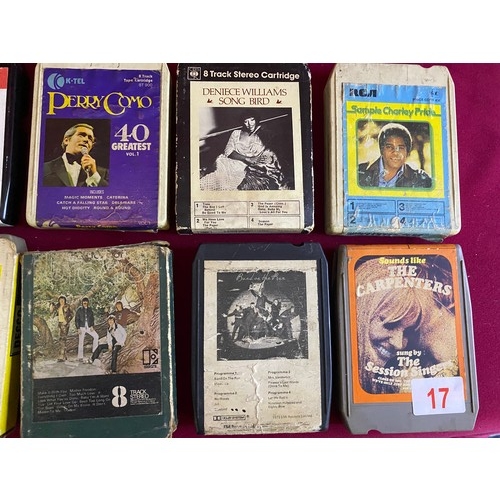 17 - Collection of 8 track cassettes including Band on the Run, Bread, Carpenters and Charlie Pride.