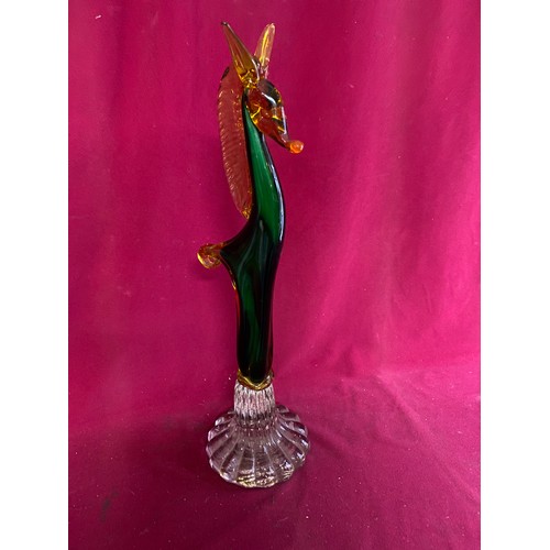 349 - Large murano style seahorse measuring 48 cms tall