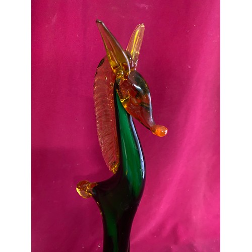 349 - Large murano style seahorse measuring 48 cms tall