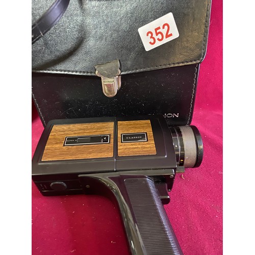 352 - A Chinon classic super 8 camera in case with Flectalux movie light