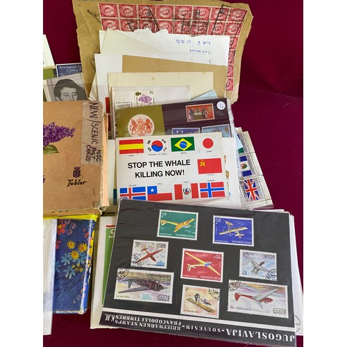 83 - Box of stamps, stamp album and first day covers.