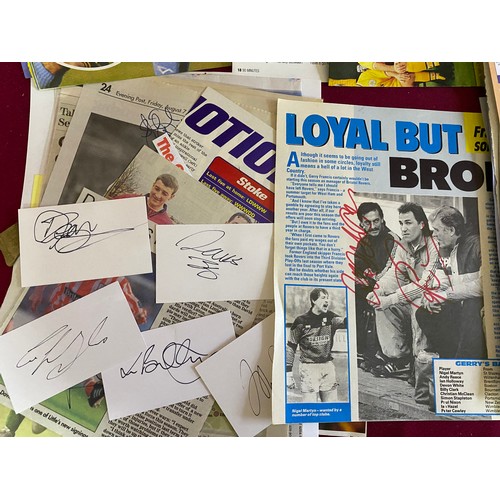 93 - Box of hand signed football autographs