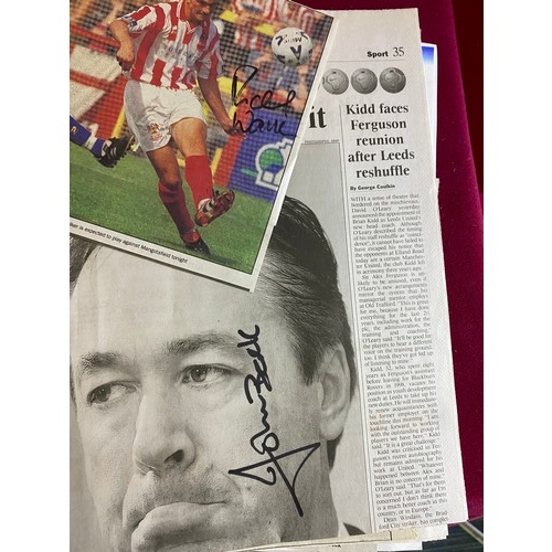 93 - Box of hand signed football autographs