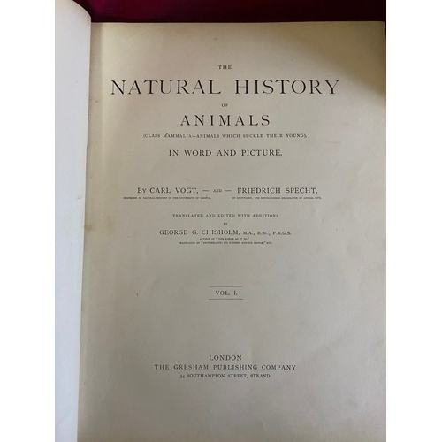 95 - Antique books, Natural History of Animals 2 volumes full set.