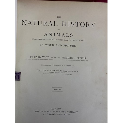 95 - Antique books, Natural History of Animals 2 volumes full set.