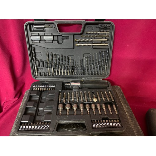 471 - 2 boxes of drill bits and a Halfords socket set complete