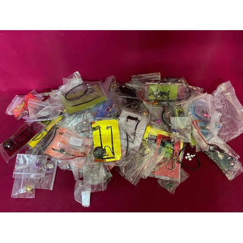 485 - Over 100 bagged bracelets, earrings and charms