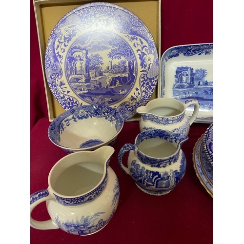 522 - Collection of Blue and white Spode including plates, bowls, jugs and placemats.