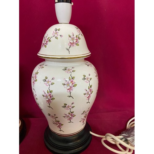 535 - 2 Vintage Ditzy floral lamp bases.