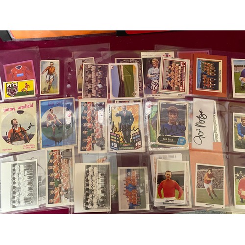 378 - Albums of football trade cards, some signed.