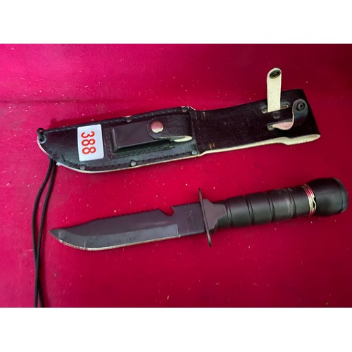 388 - Large collectable survival knife with compass inset