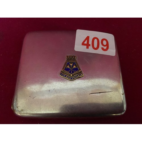 409 - WW2  H.M.S. Illustrious, Royal Navy invincible class aircraft carrier, sailors cigarette case.