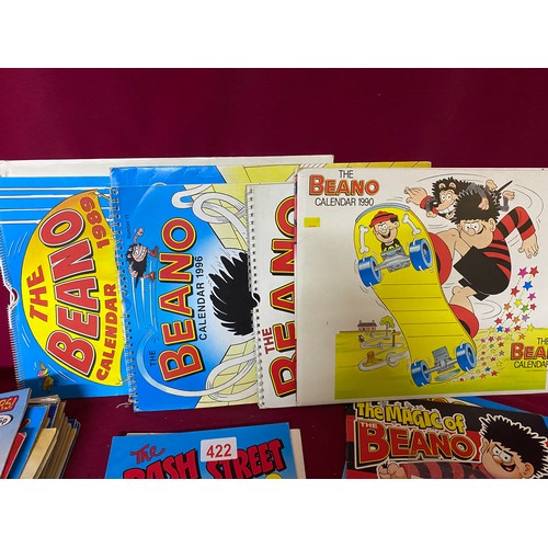 422 - Collection of Beano and Dandy comics and calendars.