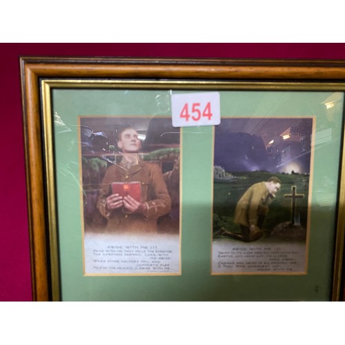 454 - World War 1 sweetheart song cards, full set in mint condition and framed