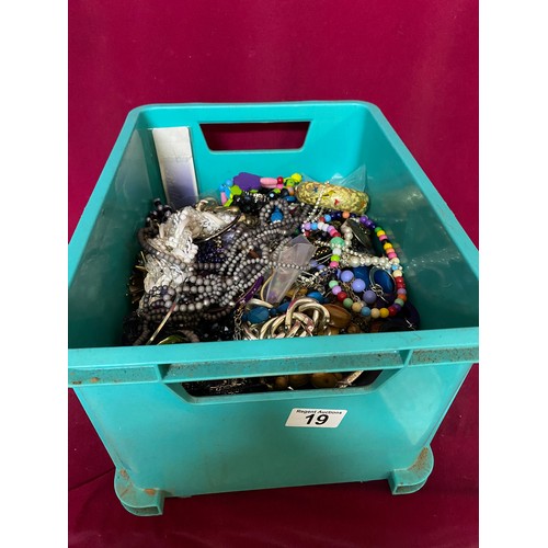 19 - Large box of costume jewellery weighing over 8kg