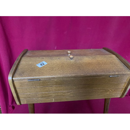 42 - Retro wooden sewing box