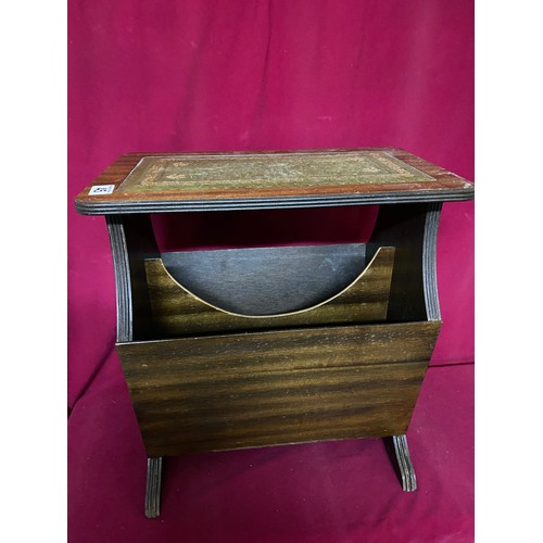 45 - Vintage wooden side table magazine rack