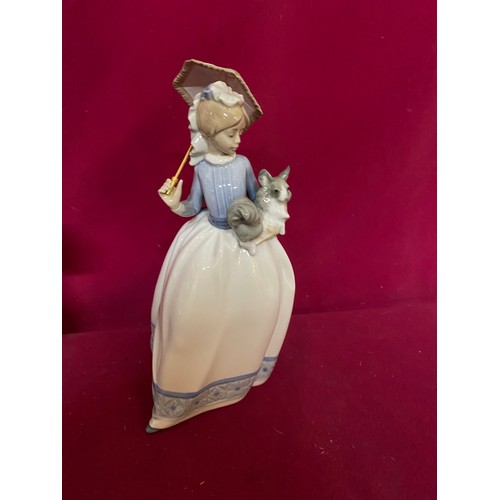 49 - 2 x 1985 lady Nao by Lladro lady figurines with parasols