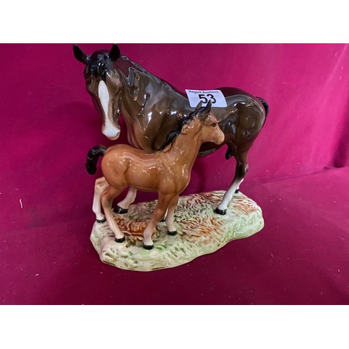 53 - Beswick mare and foal on naturalistic base 953