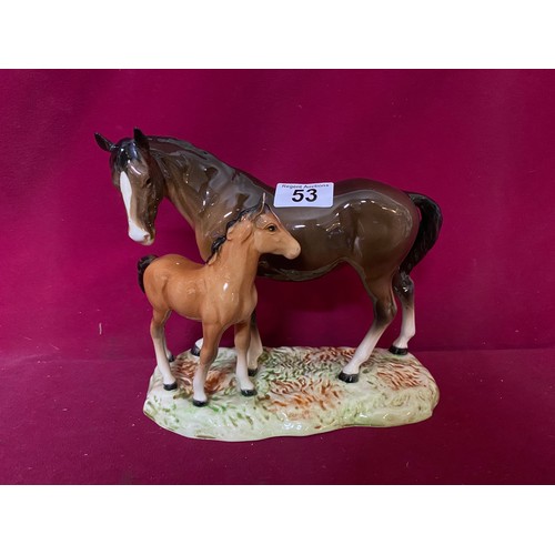 53 - Beswick mare and foal on naturalistic base 953