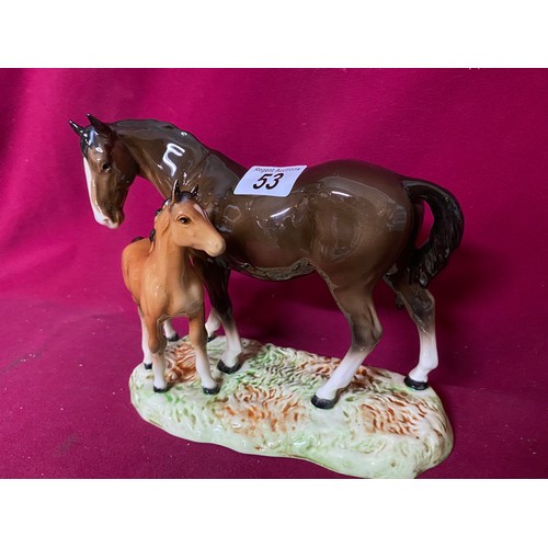 53 - Beswick mare and foal on naturalistic base 953